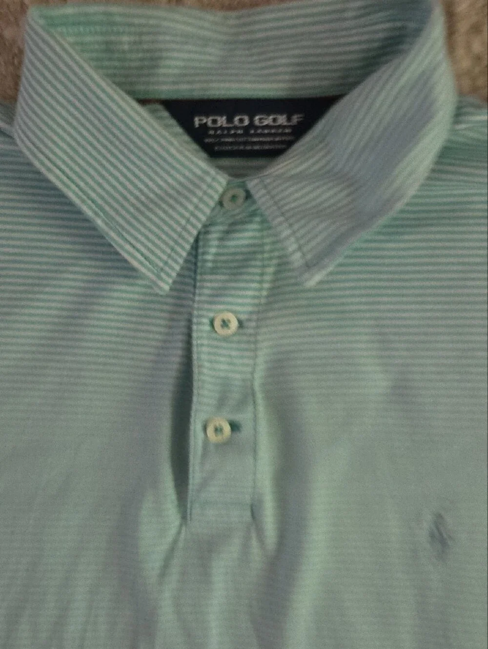Polo Ralph Lauren Golf Striped 100% Pima Cotton Polo - Green/White, L